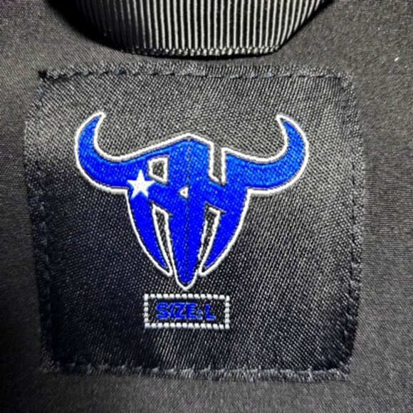 Rough Hand Men's Jacket Size L Blue Black Full Zip Wind & Water Resistant - Picture 6 of 8